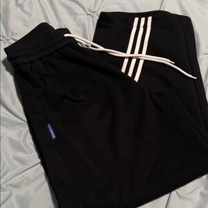 Black Joggers with White Stripes